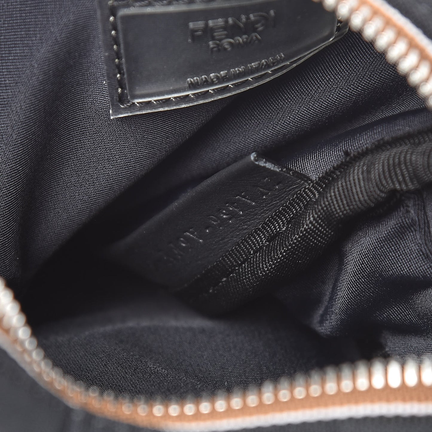 Nylon Vitello Century Pequin Logo Plate Small Crossbody Messenger Black