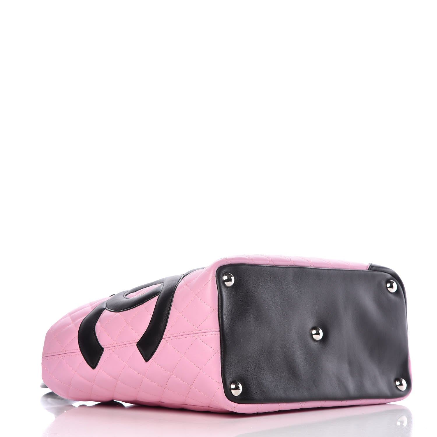 Chanel Calfskin Quilted Large Cambon Tote Pink Black 4 of 10