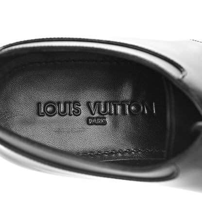 Louis Vuitton Lambskin Mens Derby Lace Up Shoes 8 Black 6 of 12