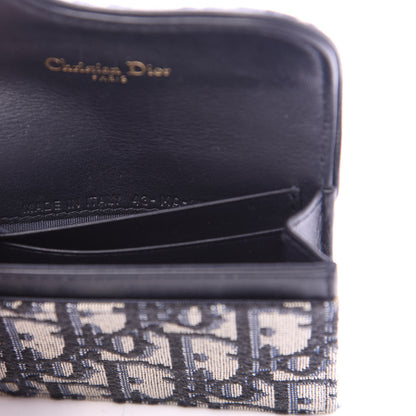 Christian Dior Oblique Saddle Card Holder Blue 7 of 8