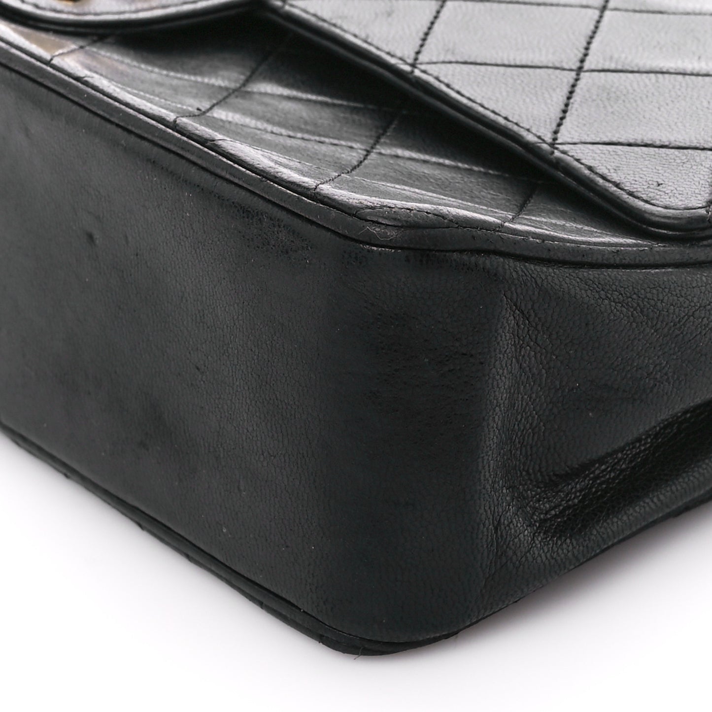 Lambskin Quilted Small Double Flap Black