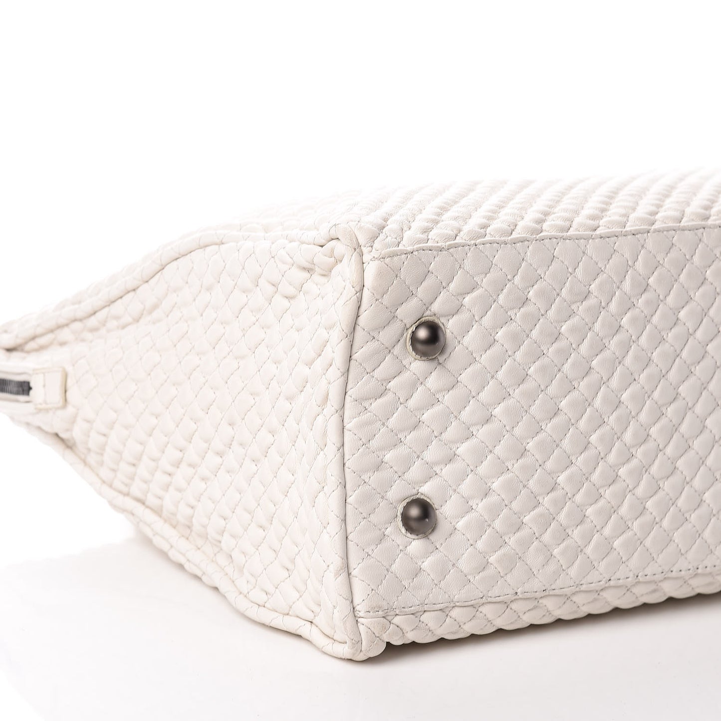 Nappa Bubble Quilted Tote White