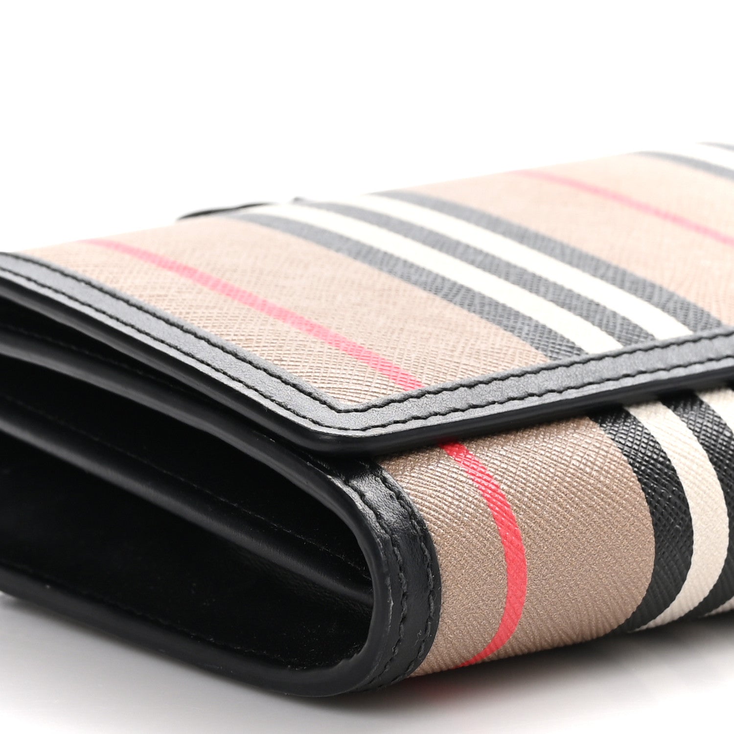 Burberry E-Canvas Icon Stripe Hannah Wallet With Detachable Strap Archive Beige Black 8 of 9