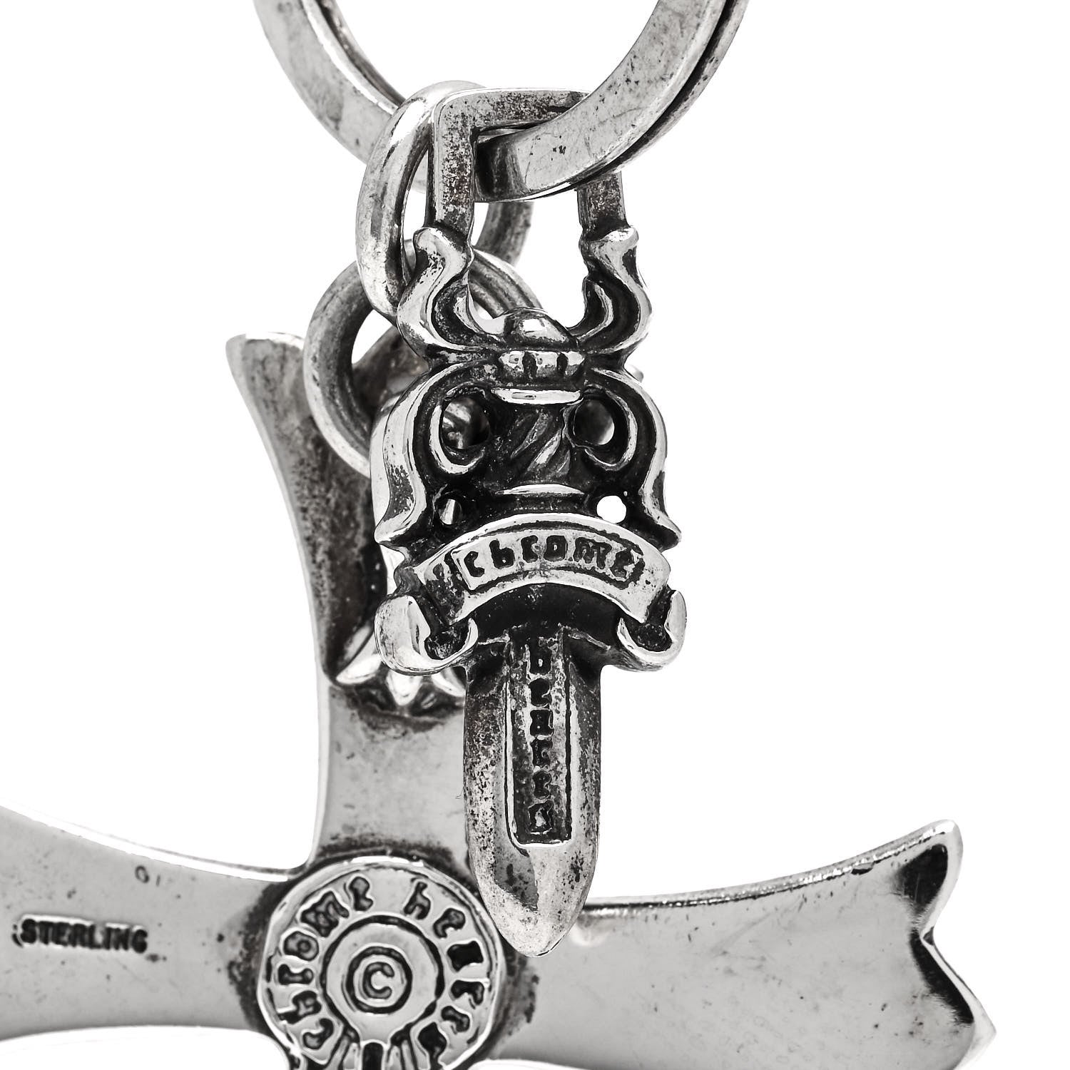 Chrome Hearts Sterling Silver Cross and Dagger Keychain 5 of 5