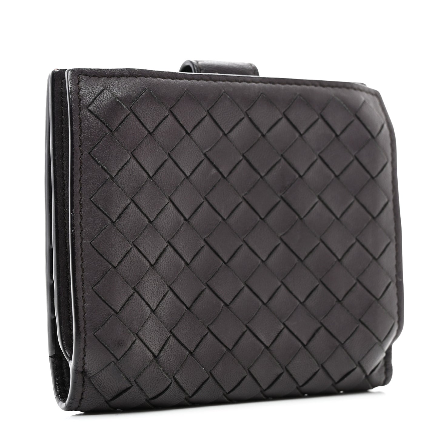 Nappa Intrecciato French Compact Wallet Grape