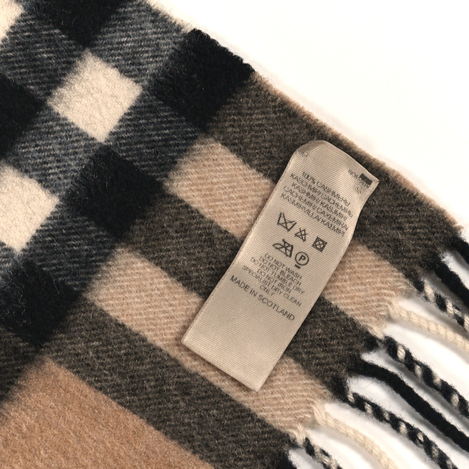 Burberry Cashmere Giant Check Scarf Camel 3 of 3