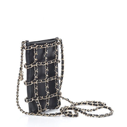 Chanel Lambskin Quilted Small Clutch With Chain Black 2 of 10