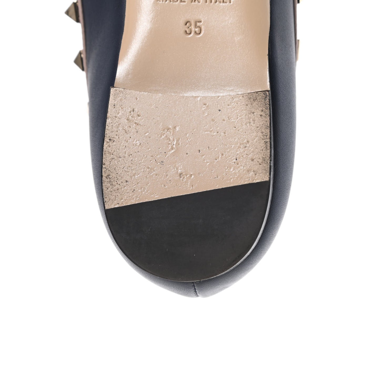 Nappa Rockstud Ballerina Flats 35 Marine Poudre