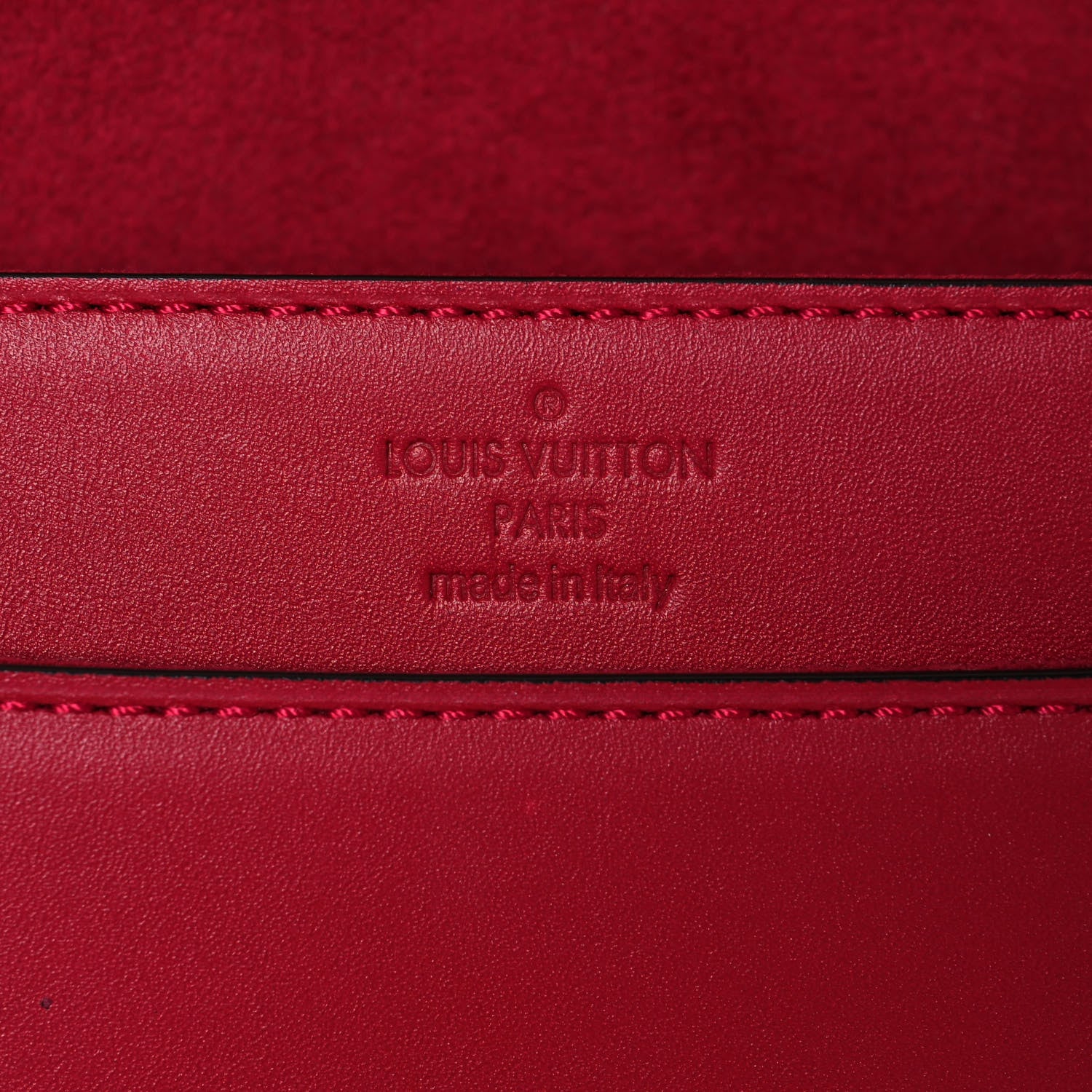 Louis Vuitton Calfskin Chain Louise MM Red 5 of 12