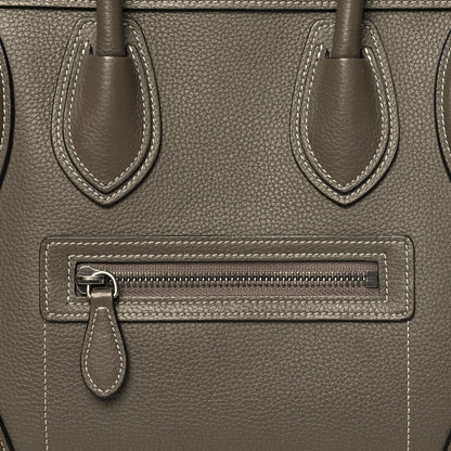 Celine Drummed Calfskin Micro Luggage Souris 8 of 14