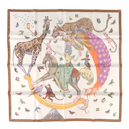 Hermes Silk Hermes Story Scarf 90 White Beige Multicolor 1 of 3