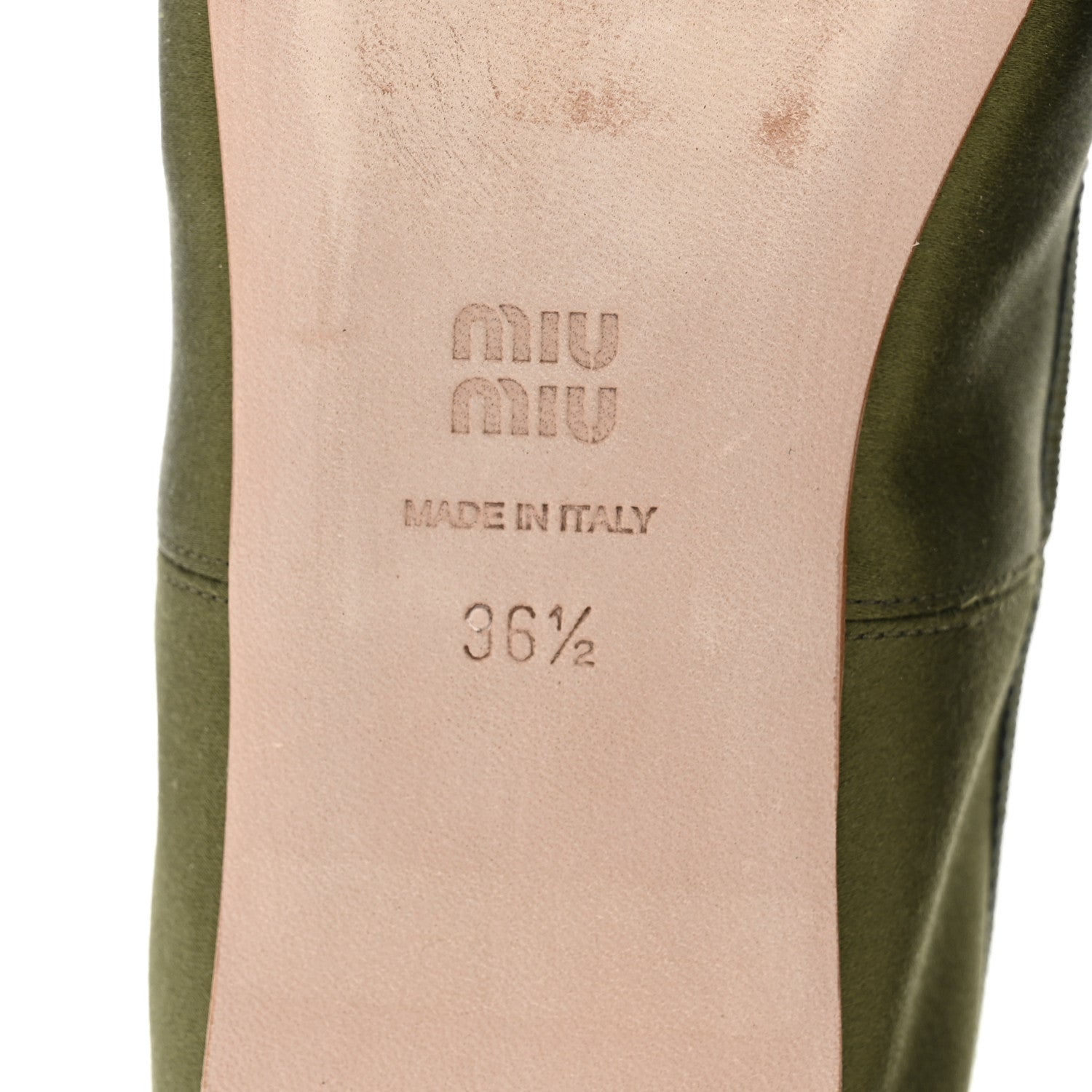 Miu Miu Satin Ballerina Flats 36.5 Oliva 7 of 10