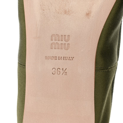 Miu Miu Satin Ballerina Flats 36.5 Oliva 7 of 10