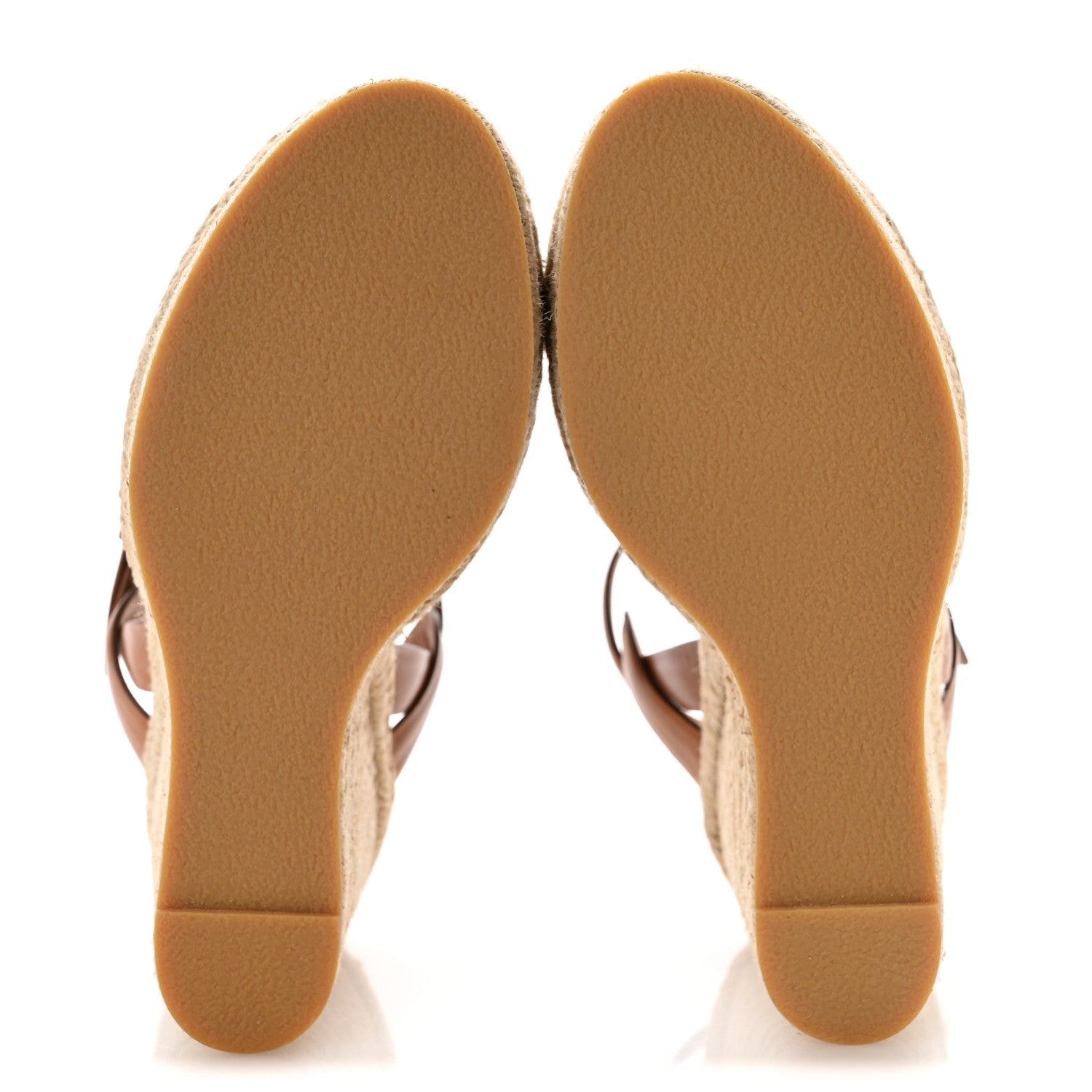 Saint Laurent Calfskin 85 Platform Espadrille Wedge Sandals 39.5 Brown 6 of 10