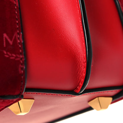 MCM Velvet Studded Mini Insignia Milla Tote Ruby Red 12 of 12