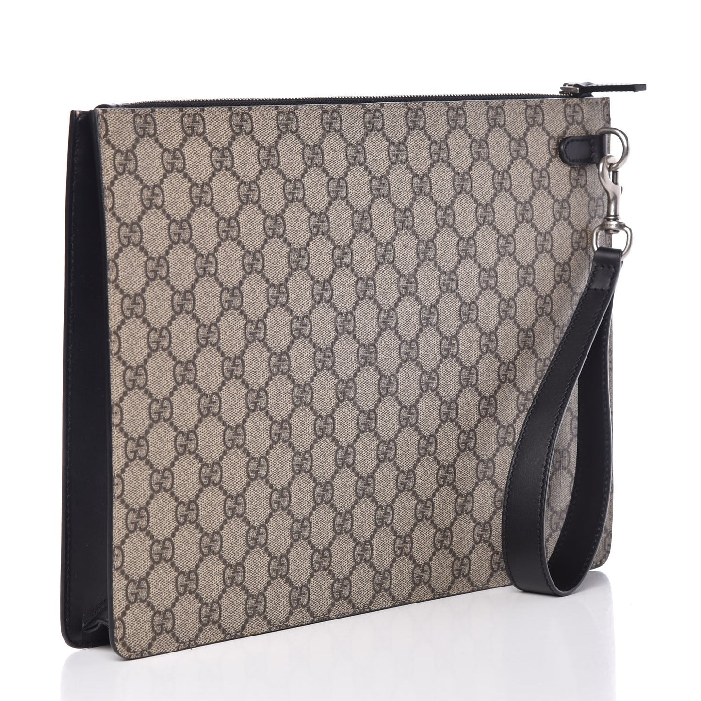 GG Supreme Monogram Web Medium Documents Holder Beige