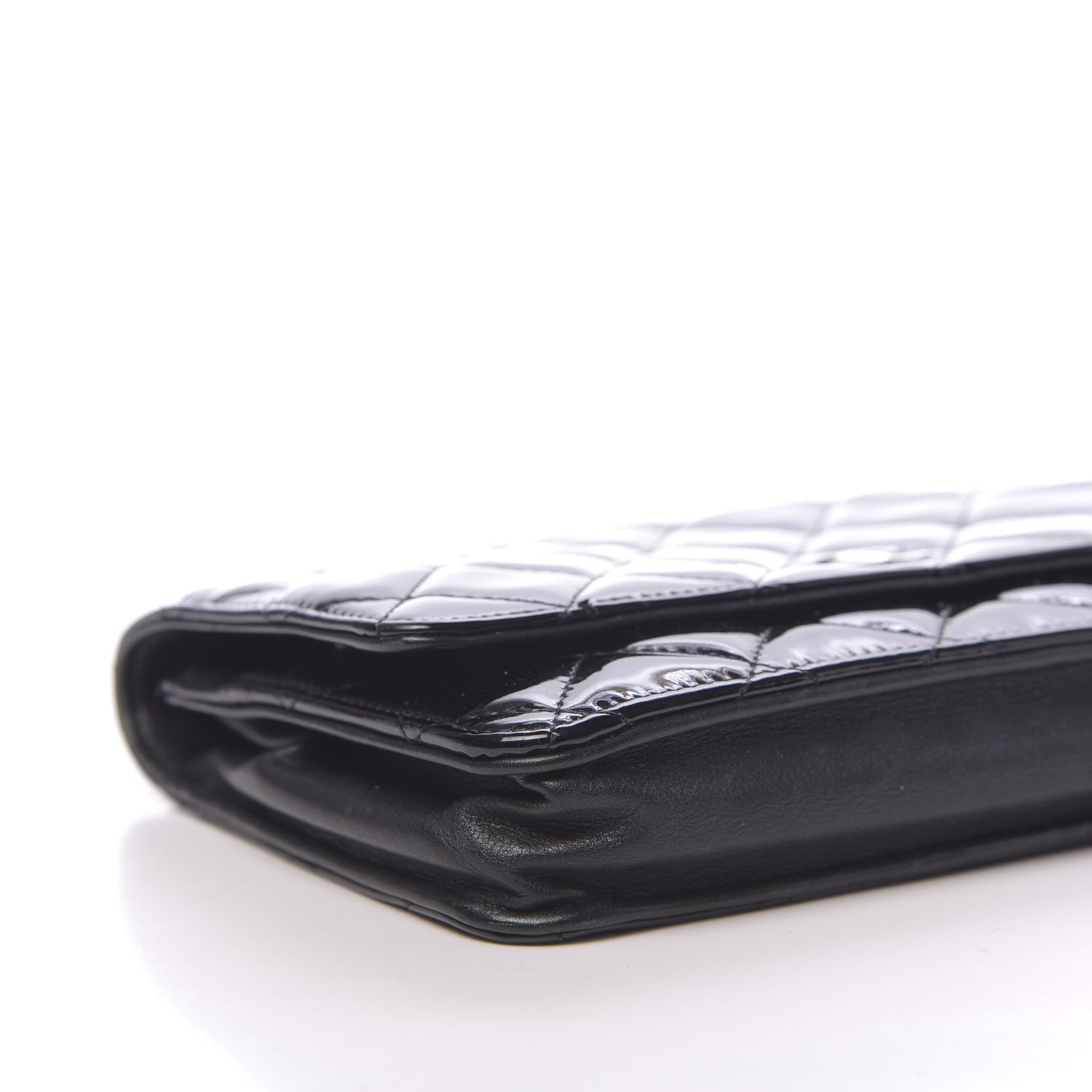 Chanel Patent Quilted Wallet On Chain WOC Black 9 of 12