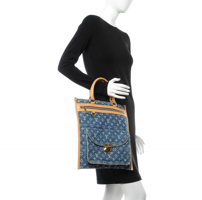 Louis Vuitton Monogram Denim Sac Plat Blue 2 of 7
