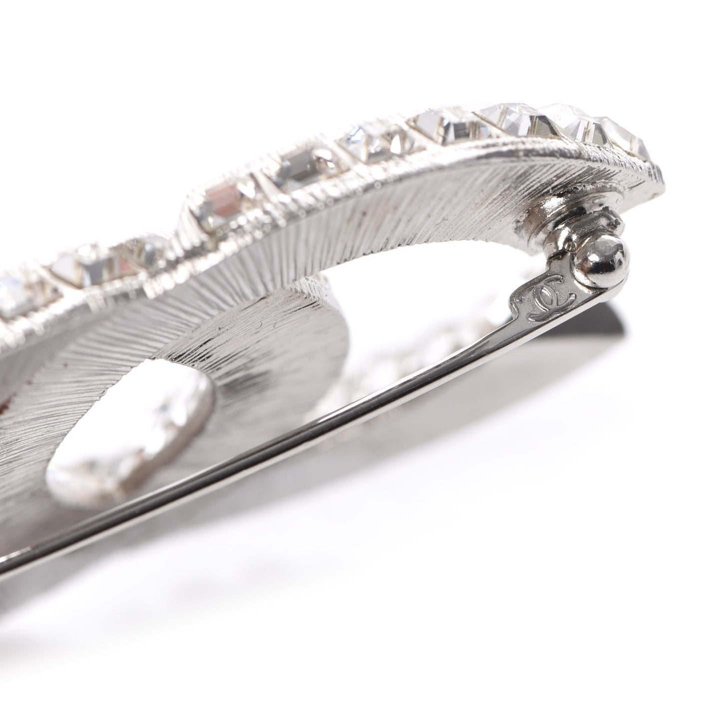Baguette Crystal CC Brooch Silver