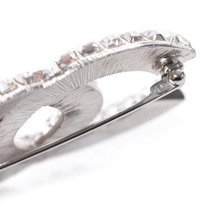 Chanel Baguette Crystal CC Brooch Silver 4 of 5