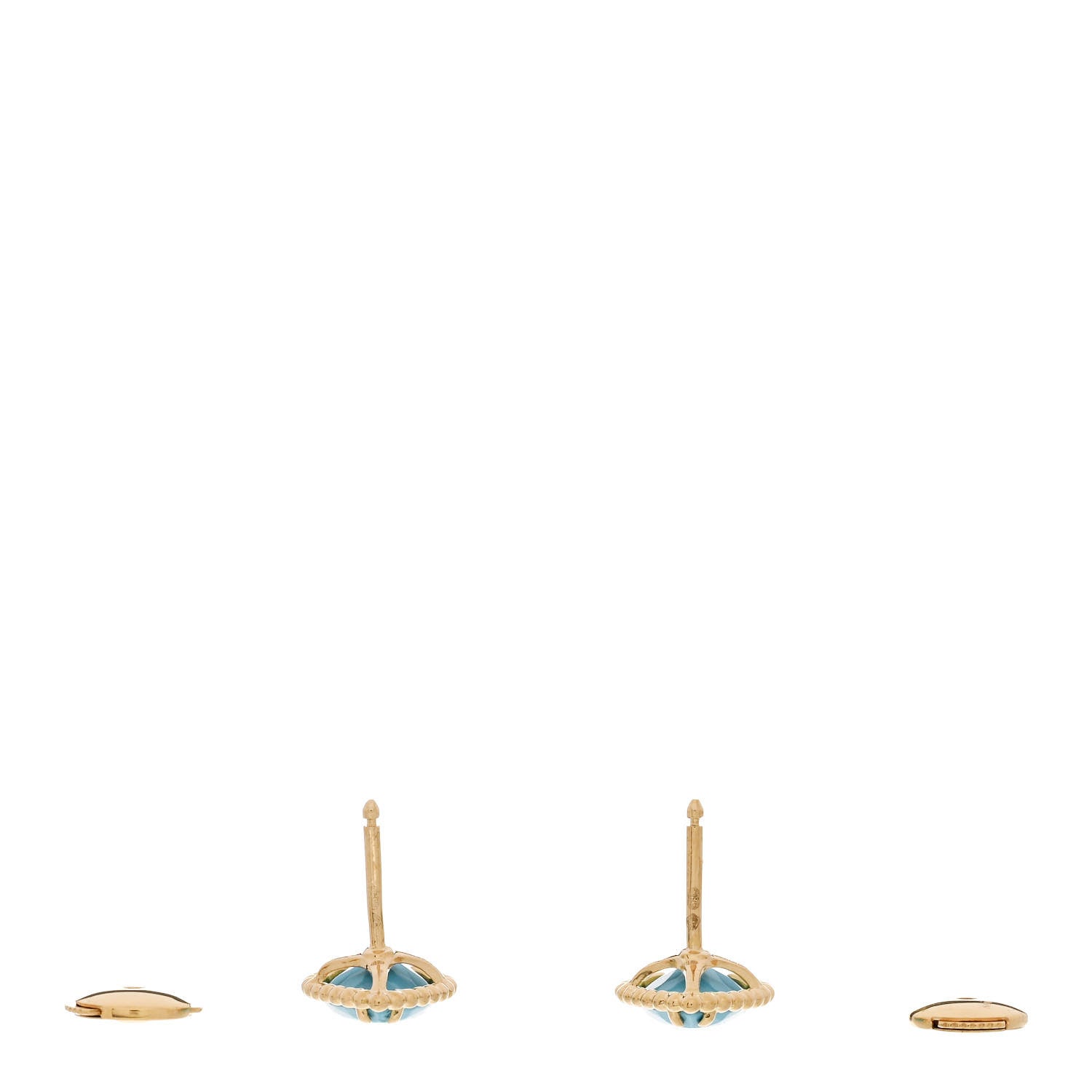 Boucheron 18K Yellow Gold Turquoise Serpent Boheme Stud Earrings 3 of 7