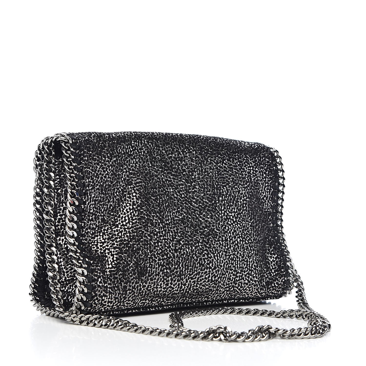 Stella McCartney Chamois Shiny Dotted Mini Falabella Crossbody Bag Ruthenium 3 of 9