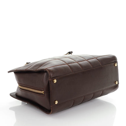 Chanel Calfskin Chocolate Bar Quilted Shoulder Bag Brown 4 of 7