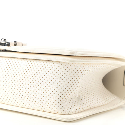 Chanel Lambskin Perforated Medium Boy Flap White 9 of 11