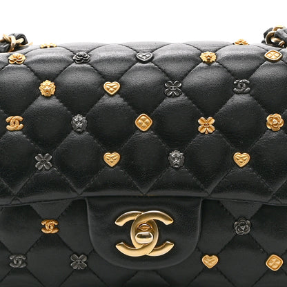 Chanel Lambskin Quilted Studded Mini Rectangular Flap Black 8 of 10