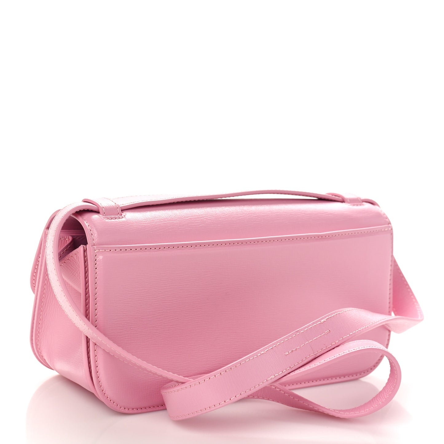 Calfskin Stripe Embossed Small Gossip Bag Candy Pink