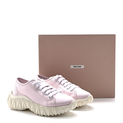 Miu Miu Gabardine Low Top Matelasse Sneakers 35 Alabastro 8 of 8