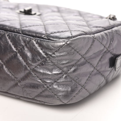 Chanel Metallic Aged Calfskin Quilted Medium Reissue Camera Case Dark Silver 9 of 9