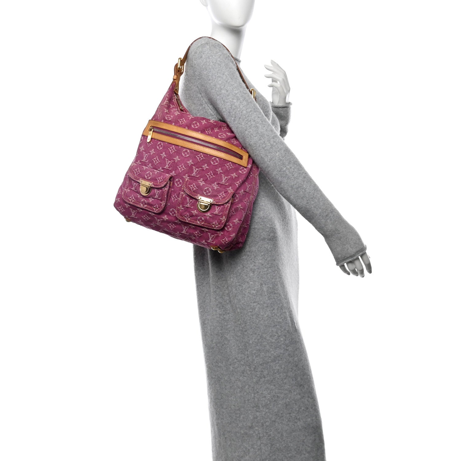 Louis Vuitton Denim Baggy GM Fuchsia 2 of 9