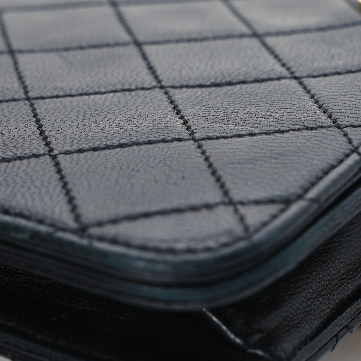 Lambskin Quilted Small Single Flap Bag Black