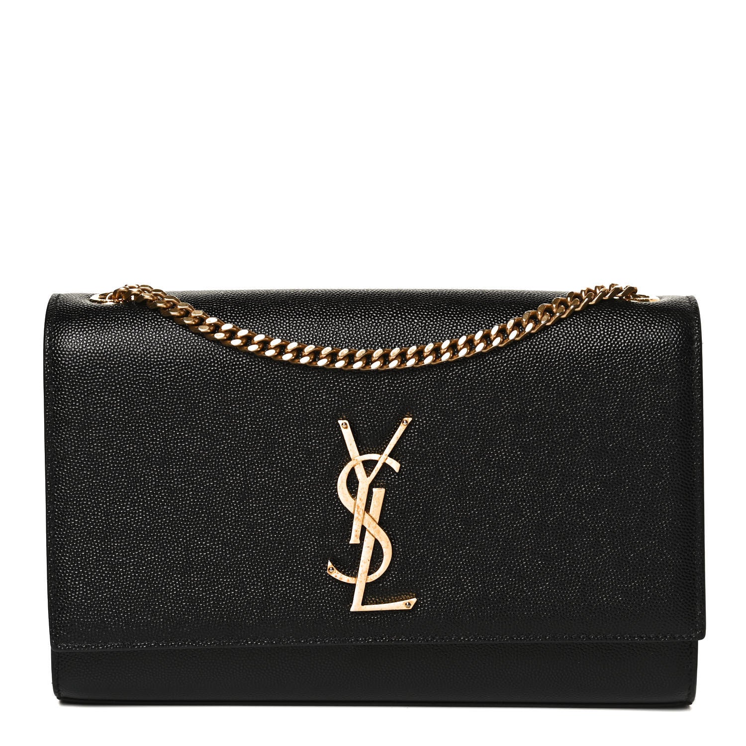 Saint Laurent Grain De Poudre Medium Classic Monogram Kate Satchel Black 1 of 10
