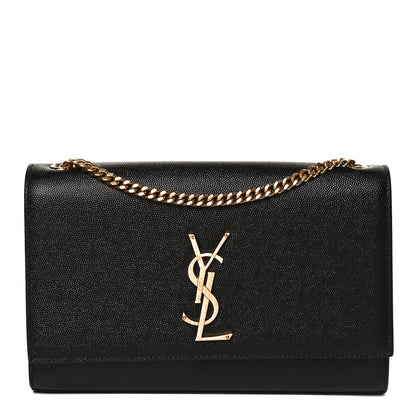 Saint Laurent Grain De Poudre Medium Classic Monogram Kate Satchel Black 1 of 10