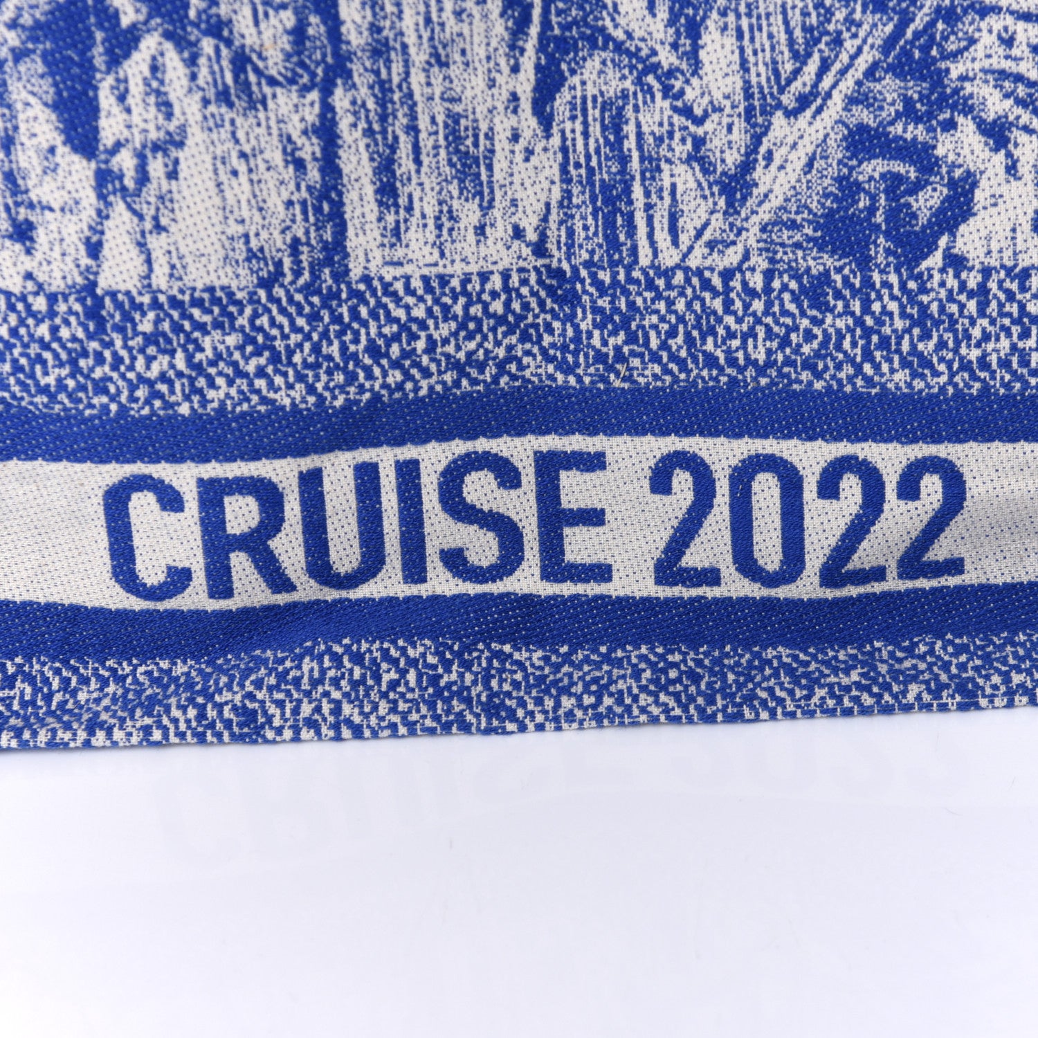 Christian Dior Canvas Print Cruise Tote Ivory Blue 11 of 17