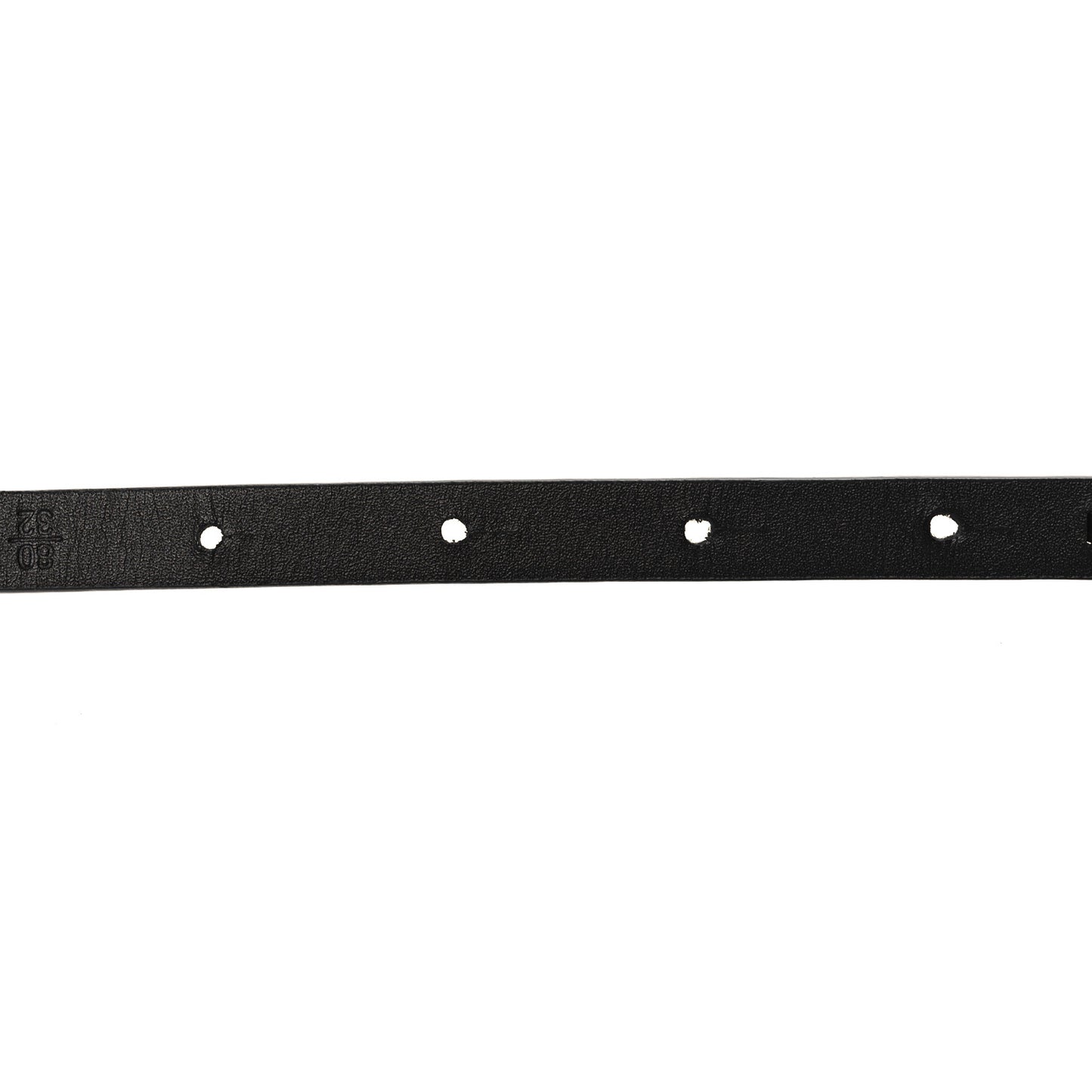 Calfskin Chain Logo Skinny Belt 80 32 Black