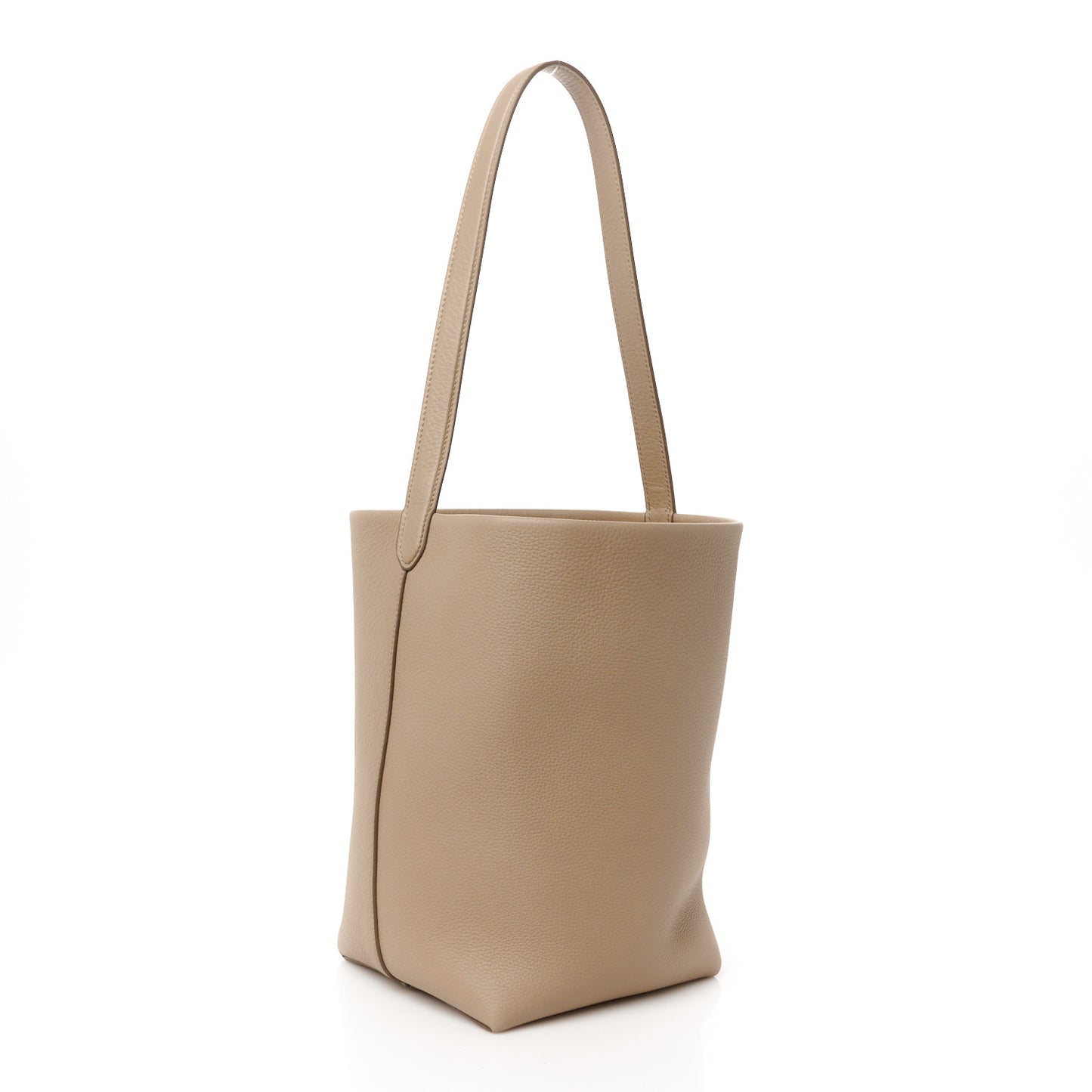 Grained Calfskin Medium N/S Park Tote Dark Taupe