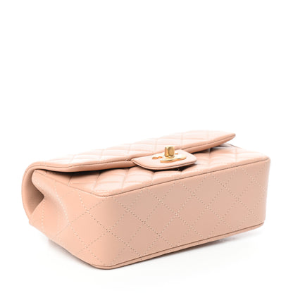 Chanel Lambskin Quilted Mini Top Handle Rectangular Flap Beige 4 of 11