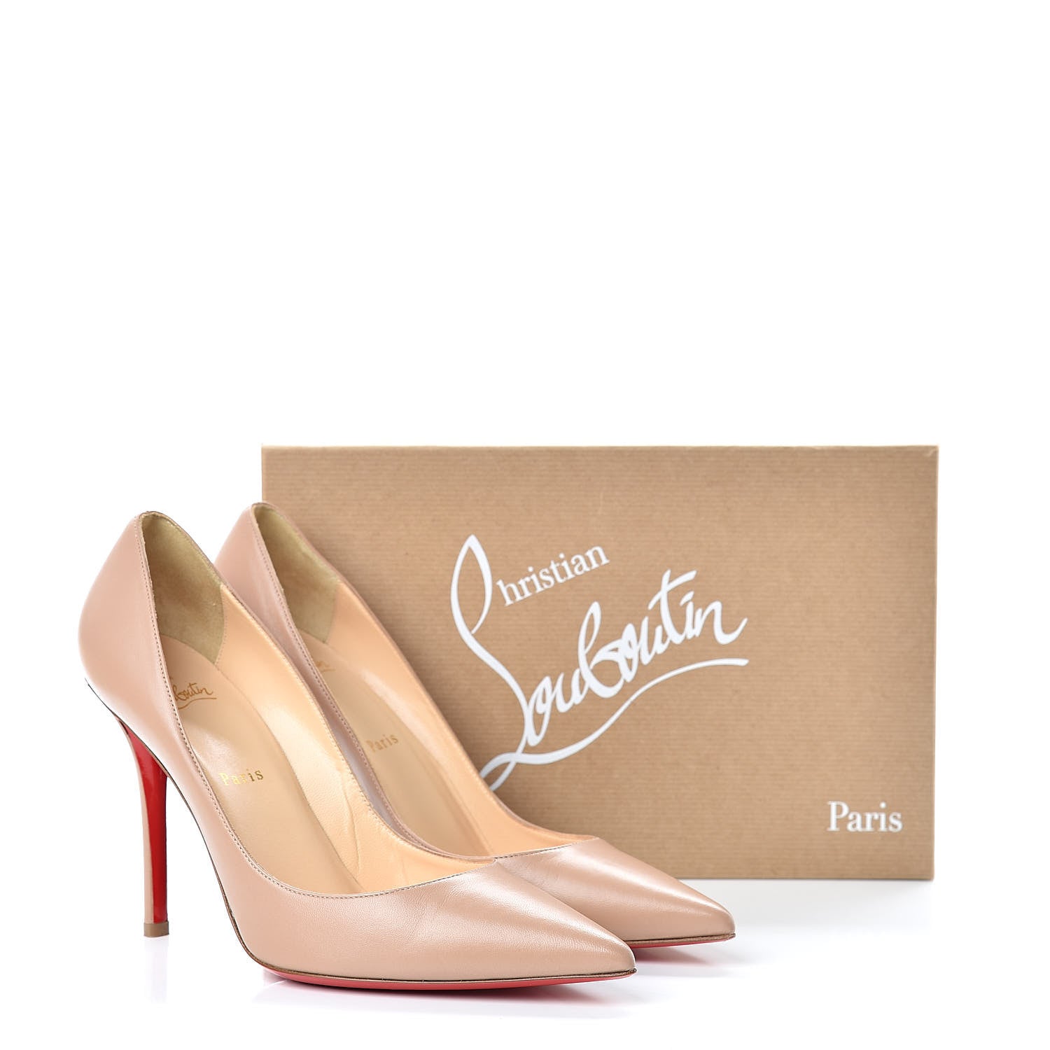 Christian Louboutin Nappa Apostrophy 100 Pumps 40.5 Nude 11 of 11