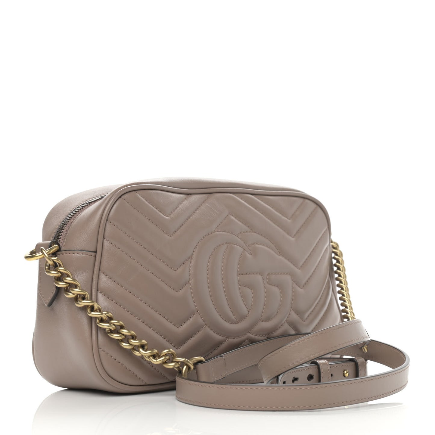 Calfskin Matelasse Small GG Marmont Chain Shoulder Bag Porcelain Rose