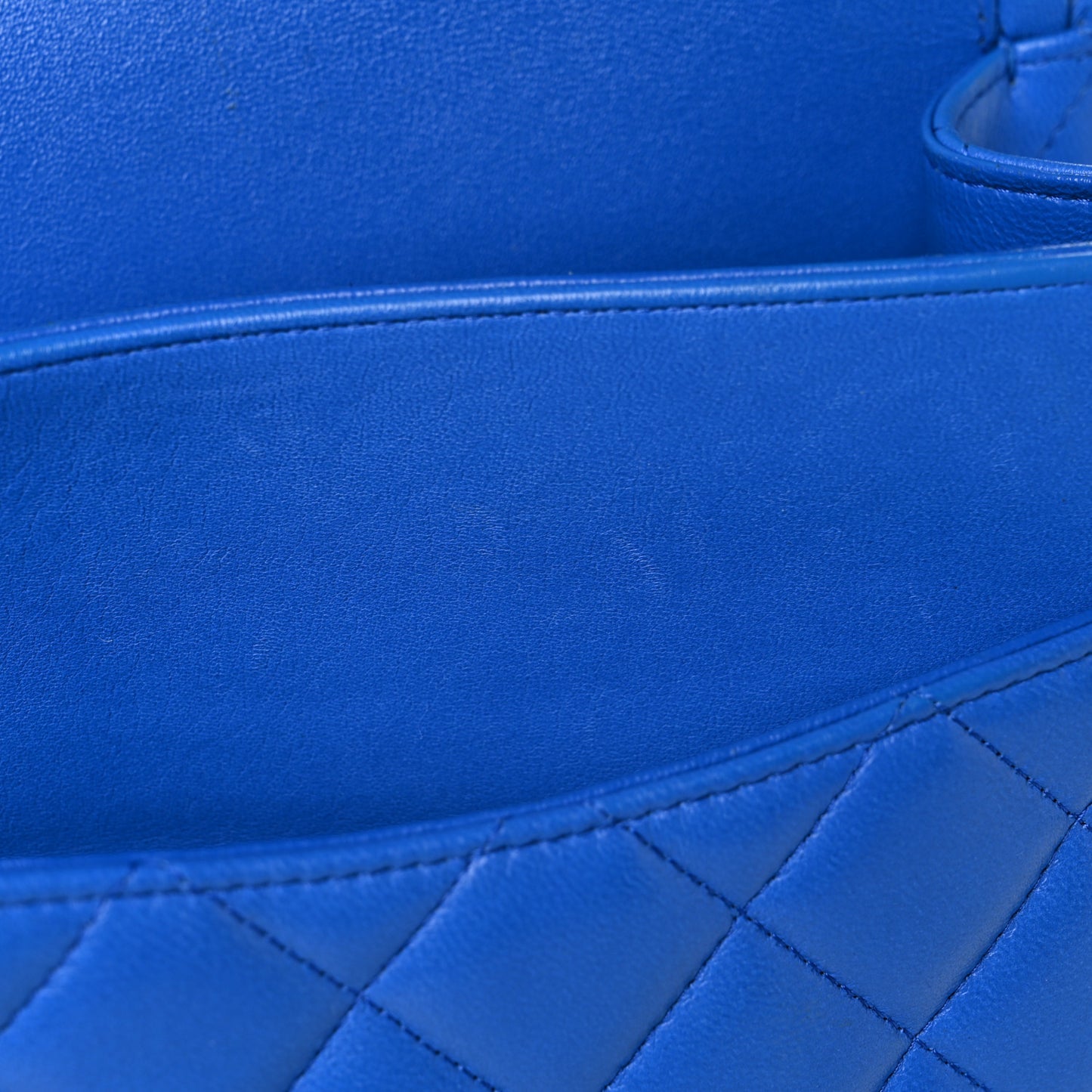 Lambskin Quilted Maxi Double Flap Blue