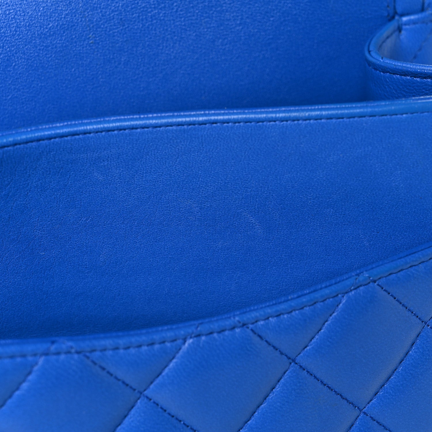 Chanel Lambskin Quilted Maxi Double Flap Blue 13 of 15