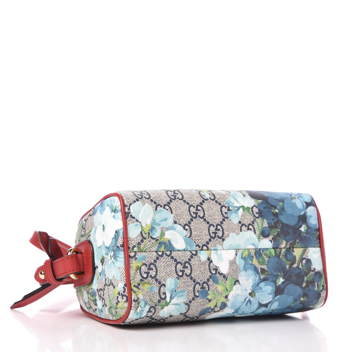 GG Supreme Monogram Blooms Mini Boston Navy Blue Hibiscus
