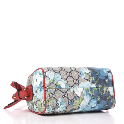Gucci GG Supreme Monogram Blooms Mini Boston Navy Blue Hibiscus 4 of 9