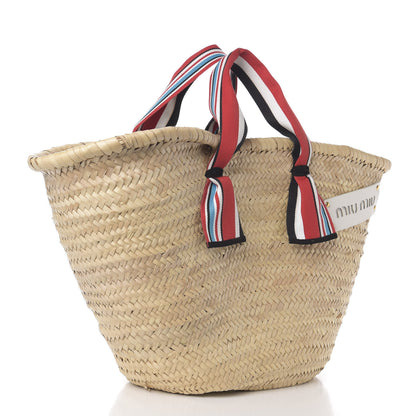 Miu Miu Straw Ribbon Shoper Tote 2 of 9