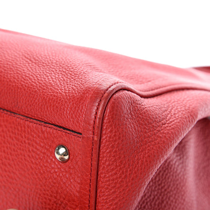Gucci Pebbled Calfskin Medium Soho Shoulder Bag Red 9 of 14