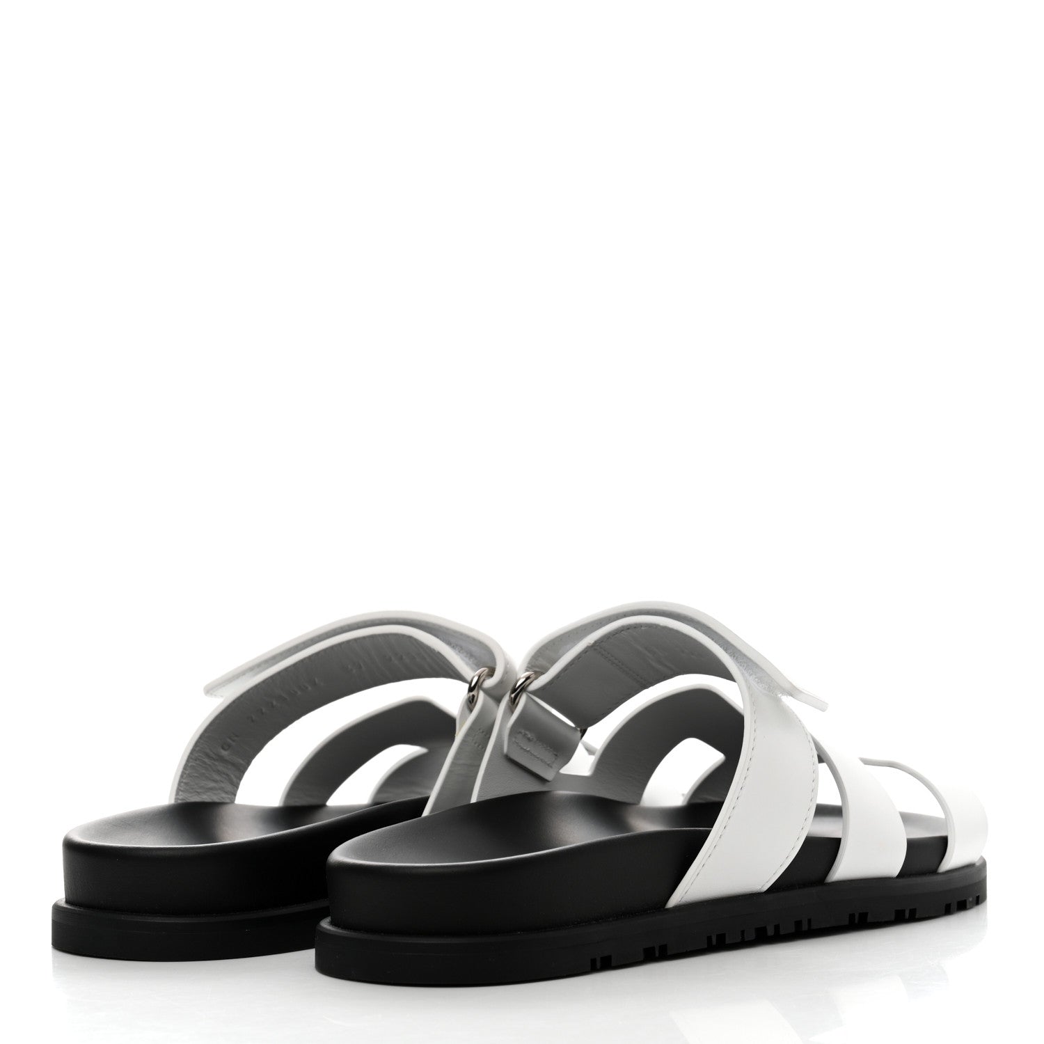 Hermes Calfskin Womens Chypre Sandals 37 White 4 of 8
