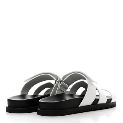 Hermes Calfskin Womens Chypre Sandals 37 White 4 of 8